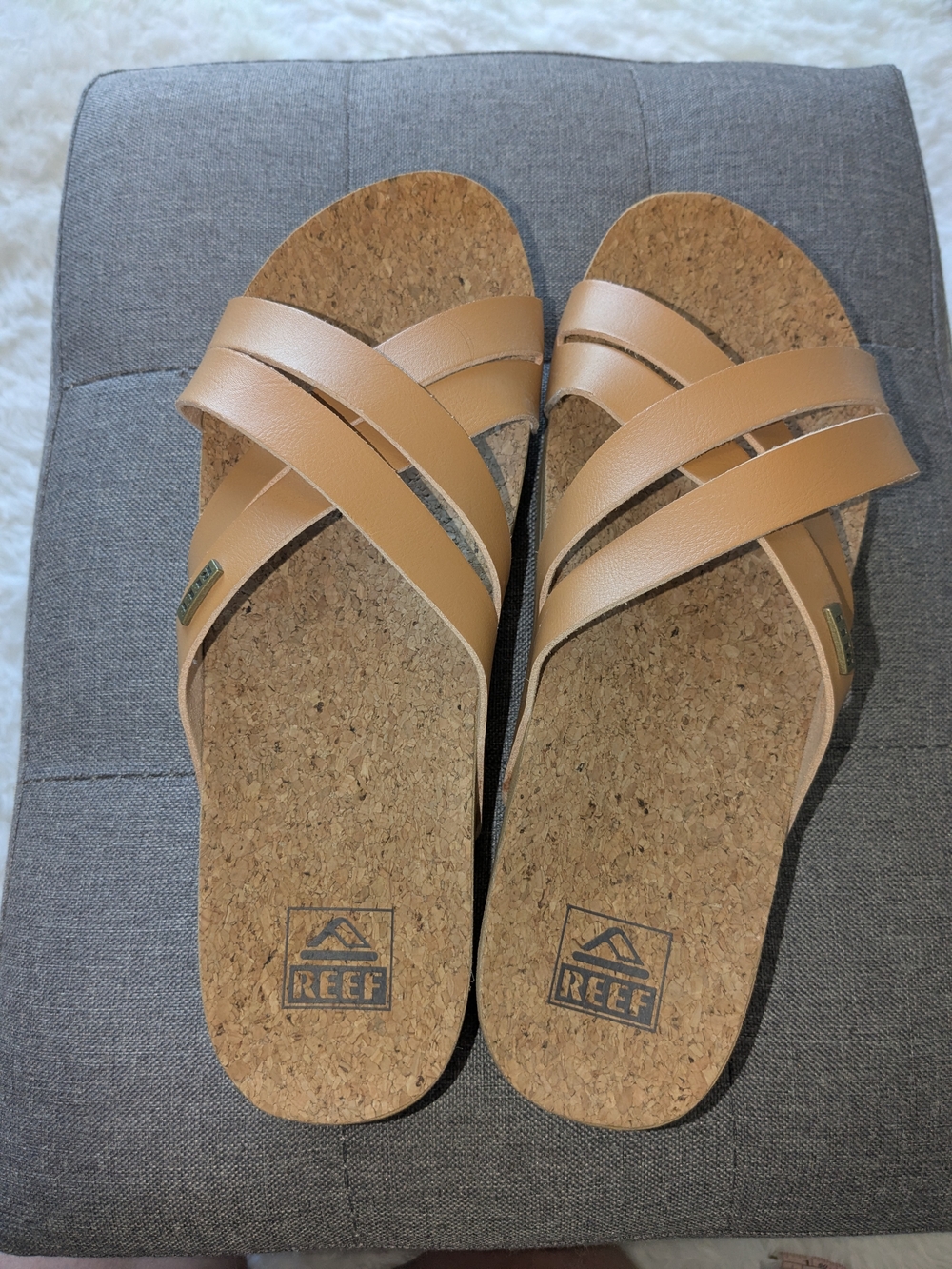 Reef Women's Tan Cork Slide Sandals Size 10